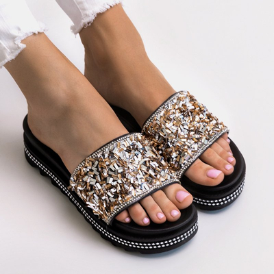 Женские сандалии на платформе с фианитом из розового золота Lorenali - Обувь