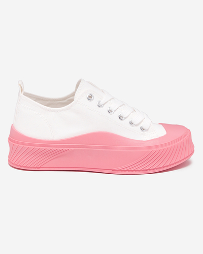 White and pink women's sneakers, type Nerikas sneakers - Footwear