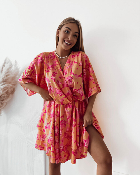 Royalfashion Sieviešu mini kleita ar oriģinālu rakstu