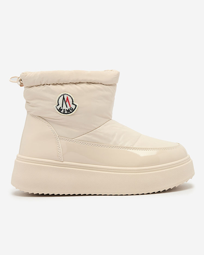 Royalfashion Women's slip-on snow boots in cream color Ademra