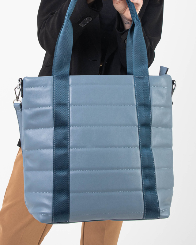 Blue ladies handbag with an additional strap - Accessories
