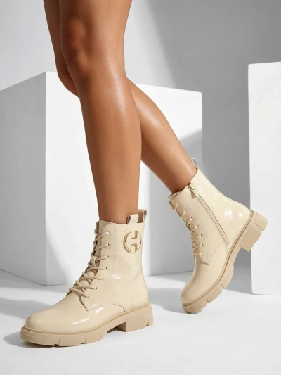 Kalen patent lace-up women's ankle boots