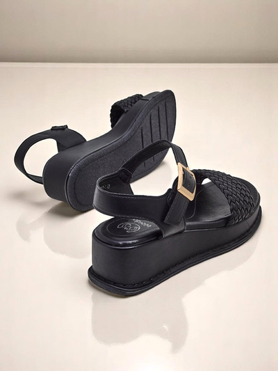 Royal Fashion Women's braided wedge sandals, Fiolle style