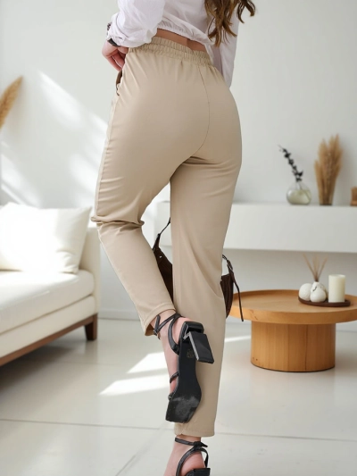 Royalfashion Simple women's pants with a tie