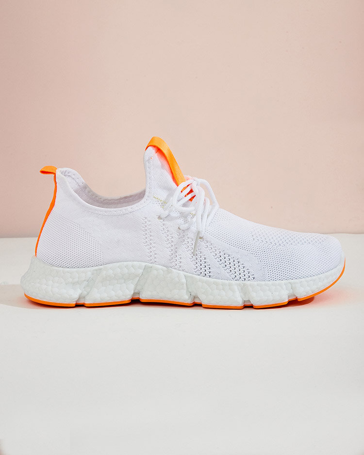 White and orange women's sports shoes Baym - Footwear
