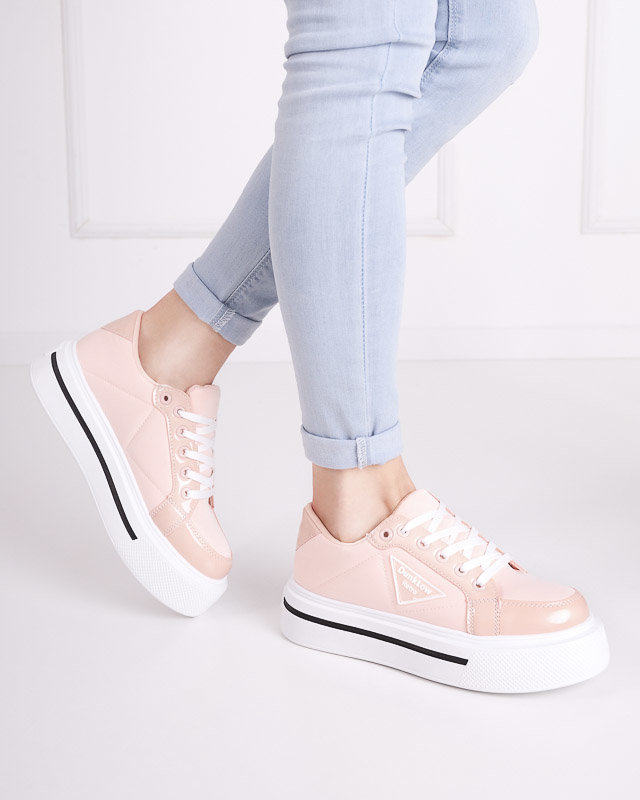 Light pink sports shoes for women with a thicker sole Rall- Footwear