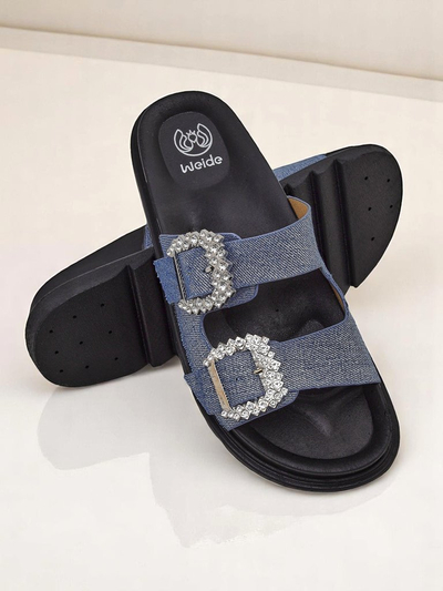 Royalfashion women’s slides with buckles Mrs Aurora