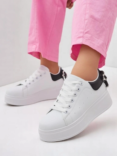 Royalfashion Women's sporty platform sneakers Ribbon Bow