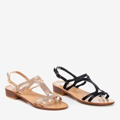 Women's black sandals with low heels Treunia - Footwear