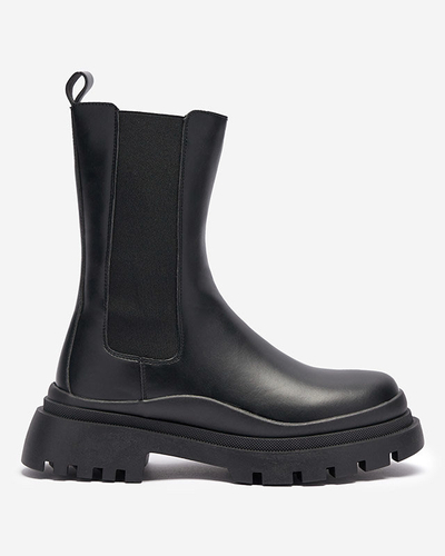 OUTLET Black women's flat-heeled boots Okidas - Footwear