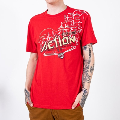 Red men's cotton t-shirt - Clothing