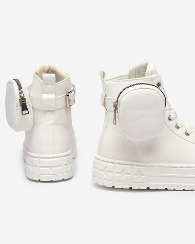 Sieviešu eko ādas sporta apavi baltā krāsā Kolibs- Footwear