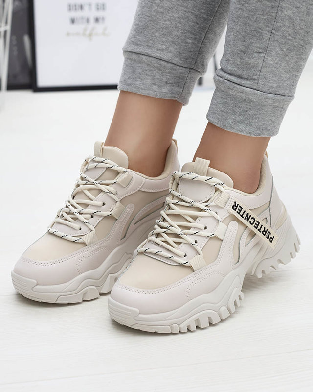 Бежевые женские спортивные кроссовки Evilpo- Footwear