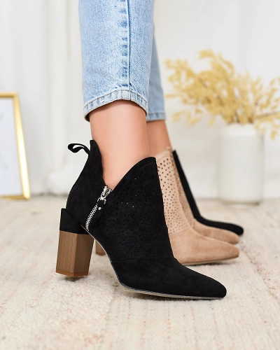 Royalfashion Черные женские сапоги на высокой шпильке Swerros