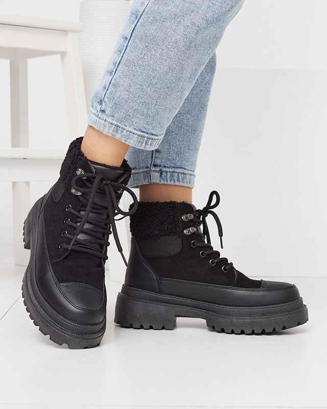 OUTLET Black women's insulated trapper boots Norisis - Footwear