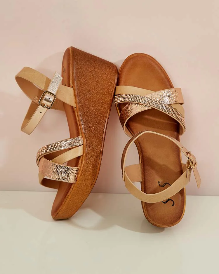 Royalfashion Sieviešu sandales ar cirkoniem Bozi