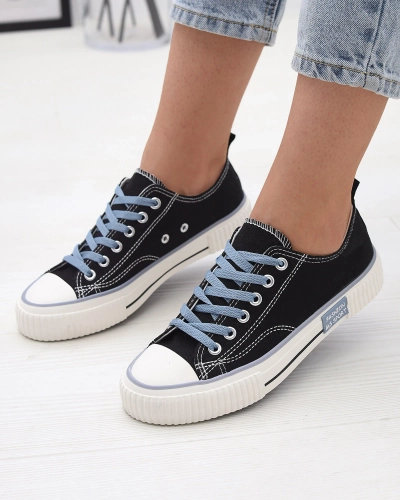 Black women's lace-up sneakers Tasabba- Footwear