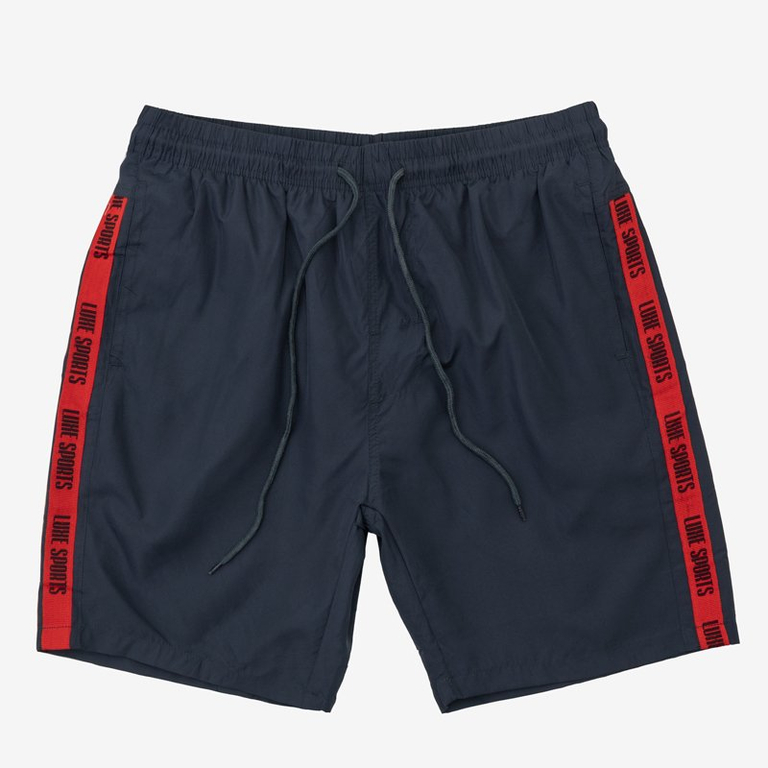 Tumši pelēki vīriešu sporta šorti ar svītrām - Apģērbs