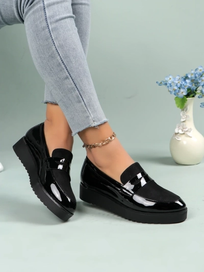Royalfashion Women's Patent Moccasins Afidale