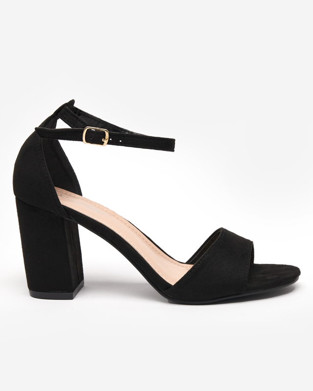 Black women's eco-suede sandals on the Mokafi post - Footwear