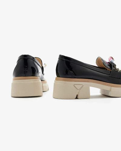 Livia Elegante - Black Luxury Flat Heel Loafers