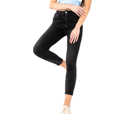 Black women's high waisted skinny jeans - Clothing