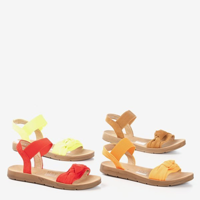 Neon Orange Redish Sandals - Footwear 1