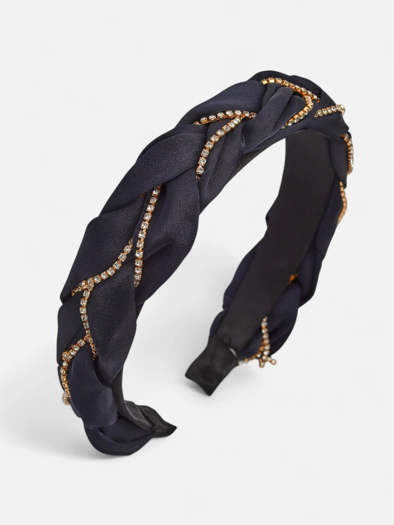 Royalfashion Braided Hairband with Cubic Zirconia