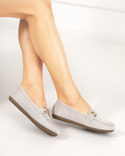 OUTLET Eco-suede, gray Viatu moccasins - Footwear
