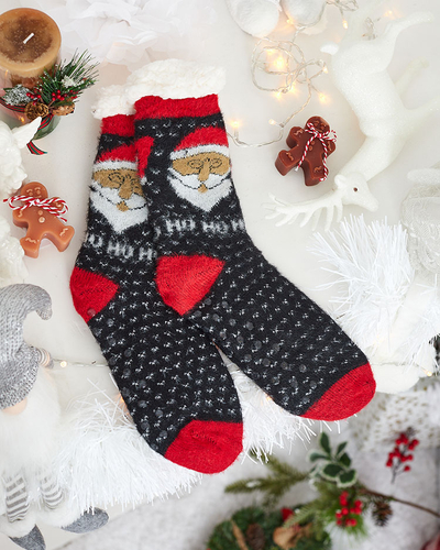 Royalfashion Warmed Christmas black women's socks