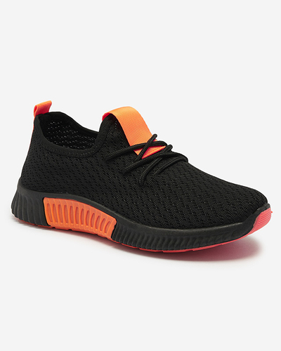 Black women's sports shoes with orange inserts Keteti - Footwear