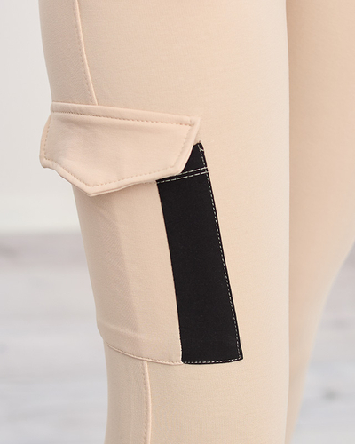 Women's beige cotton sweatpants - Clothing