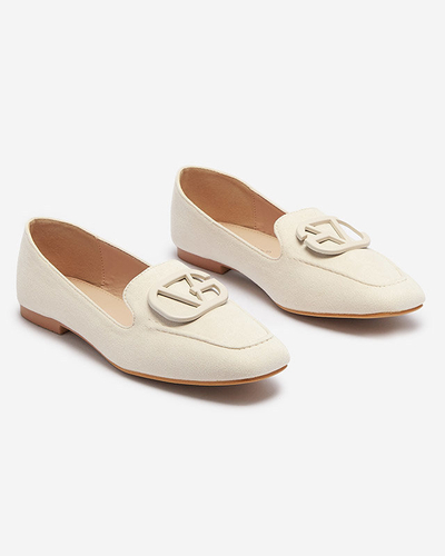 Women's moccasins with ecru embellishment Jeterika - Footwear