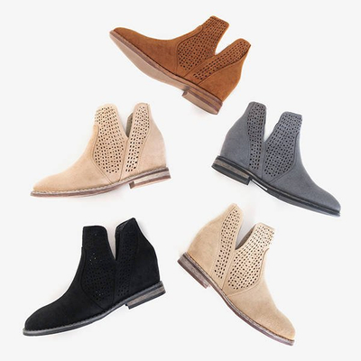 Светло-коричневые ботильоны на скрытой танкетке Besiks - Обувь