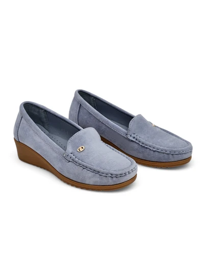 Royalfashion Women's low wedge moccasin shoes Lepolt