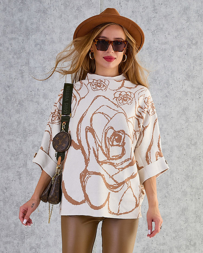 Royalfashion Women's Thin Print Sweater