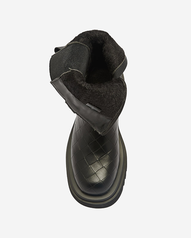 Melni sieviešu zābaki ar reljefu Ahetto- Footwear