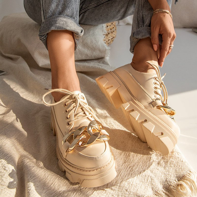 Beige flat shoes Eqoia - Footwear