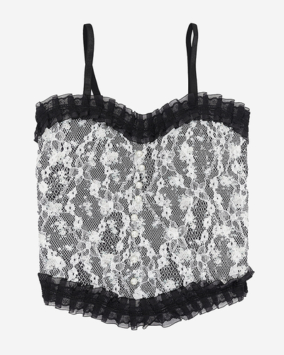 Черный женский топ без косточек