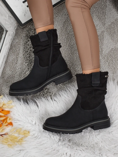 Высокие женские ботинки из эко-замши Liora