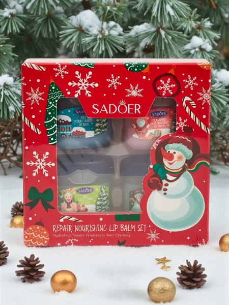 Lav Świąteczny Zestaw nawilżający Balsam do ust x4