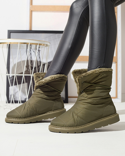 Темно-зеленая женская обувь a'la сноубутсы Amirfu- Footwear