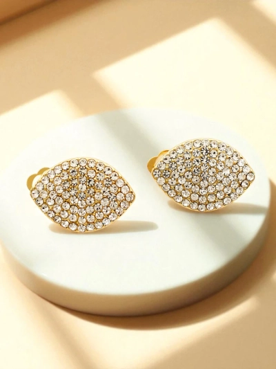 Royalfashion Sieviešu klipša auskari ar kubiskā cirkonija akmeni