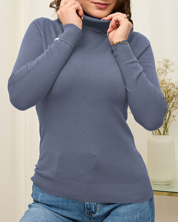 Royalfashion Classic Black Women's Turtleneck Sweater