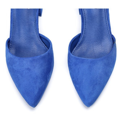 Blue pumps on the low post Blue Rose - Footwear 1