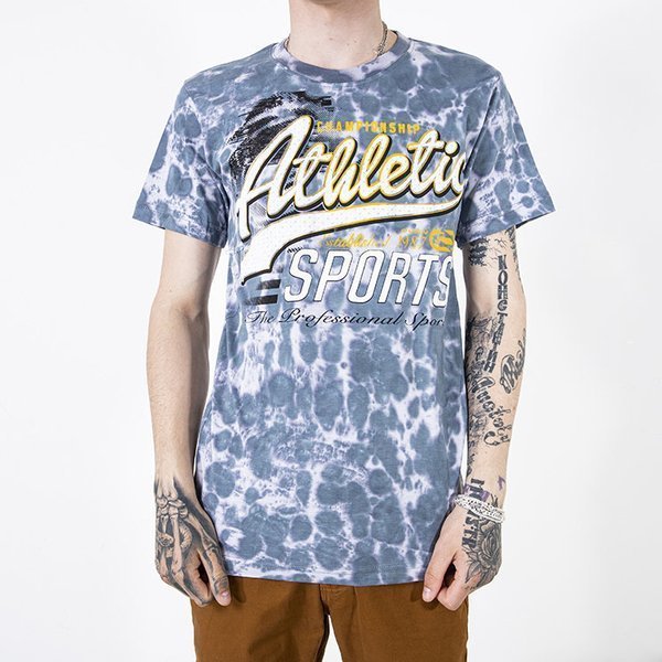 Men's gray cotton t-shirt with print - Clothing