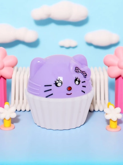 Children's lip balm with a kitten in a cupcake - moisturizes and regenerates