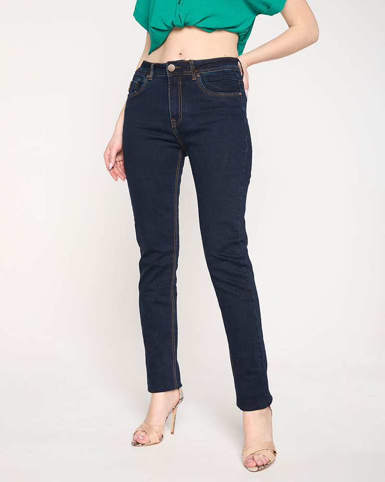 Navy blue straight women's PLUS SIZE jeans - Clothing