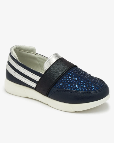 OUTLET Royalfashion Navy-black children's slip-on sneakers Ciarala