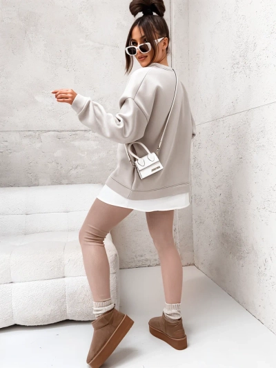 Royalfashion kokvilnas sieviešu džemperis ar noņemamu apakšu